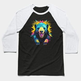 Honey Badger Smiling Baseball T-Shirt